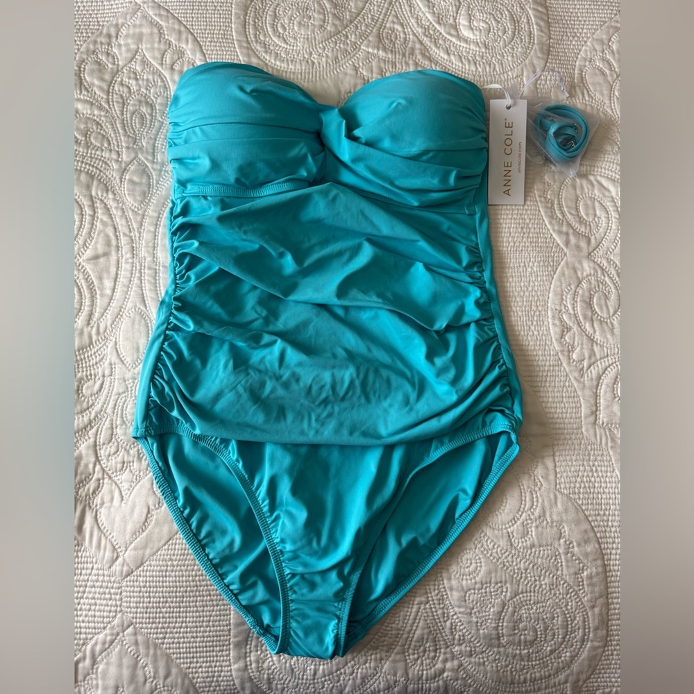 NWT Anne Cole Turquoise Swimsuit size 10